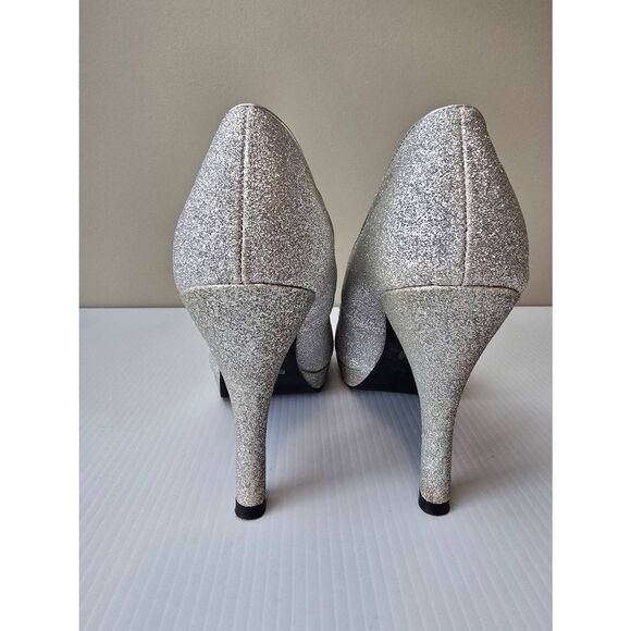 Deb Heels Silver Glitter All Over Sz 9 - Picture 3 of 10